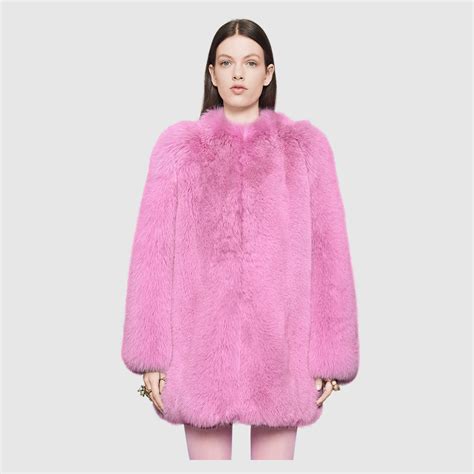 gucci pink fur coats